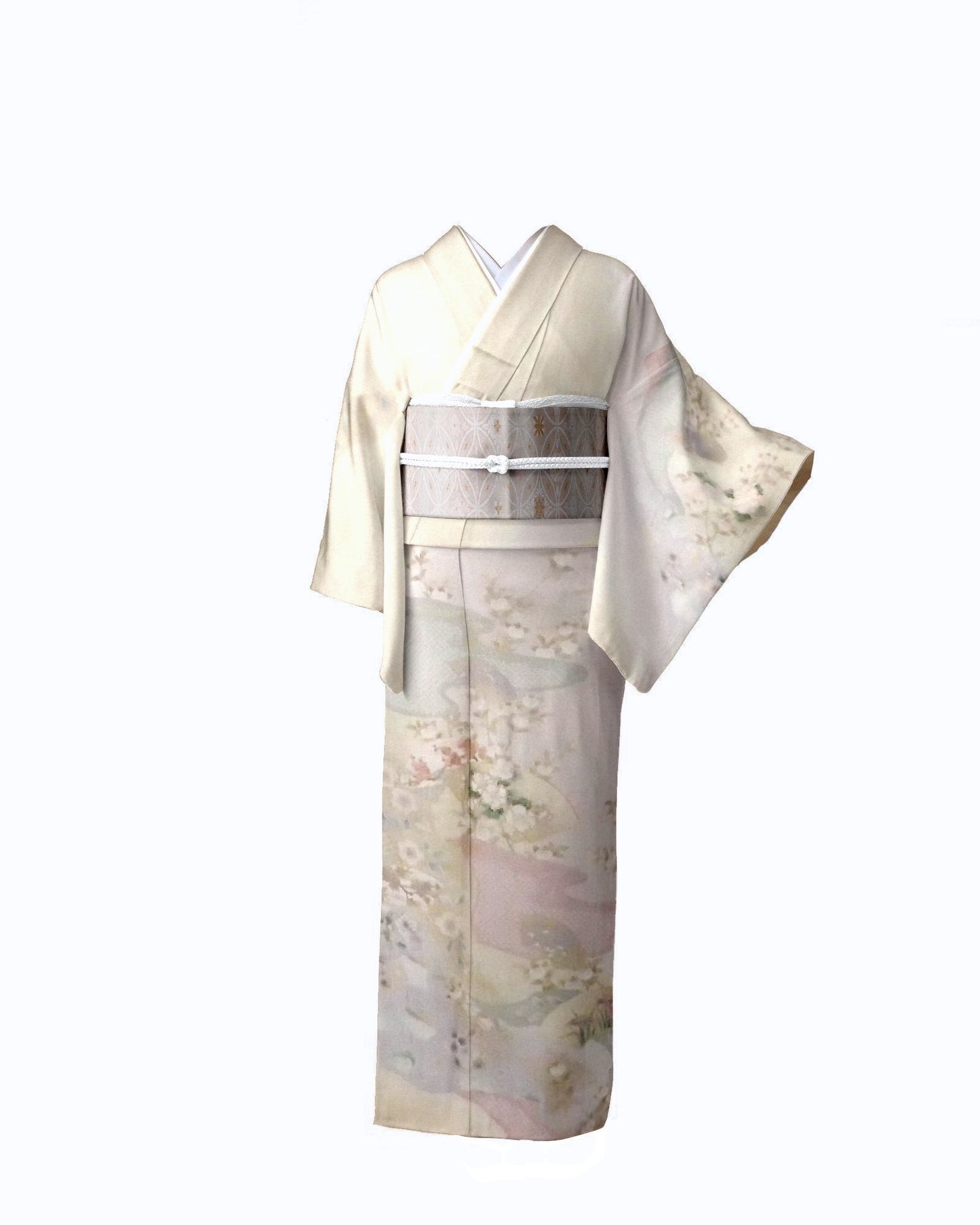 Rental Japanese Pure Silk Kimono (Size M)